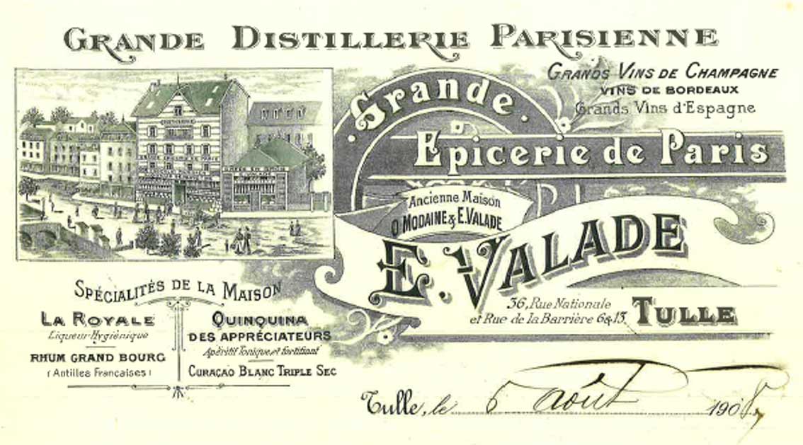 Epicerie Valade avant 1920